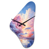Clouds Whimsical Cloudscape Playful - Asymmetric Metal Wall Clock