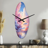 Clouds Whimsical Cloudscape Playful - Asymmetric Metal Wall Clock