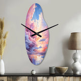 Clouds Whimsical Cloudscape Playful - Asymmetric Metal Wall Clock