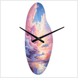 Clouds Whimsical Cloudscape Playful - Asymmetric Metal Wall Clock