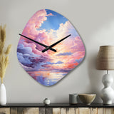 Clouds Whimsical Cloudscape Playful - Asymmetric Metal Wall Clock