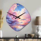Clouds Whimsical Cloudscape Playful - Asymmetric Metal Wall Clock