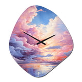Clouds Whimsical Cloudscape Playful - Asymmetric Metal Wall Clock