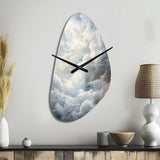 Clouds Whispering Clouds II - Asymmetric Metal Wall Clock