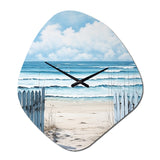 Coastal Minimalism Beach Fence II - Asymmetric Metal Wall Clock