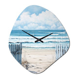 Coastal Minimalism Beach Fence II - Asymmetric Metal Wall Clock
