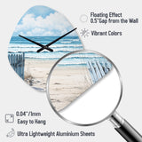 Coastal Minimalism Beach Fence II - Asymmetric Metal Wall Clock