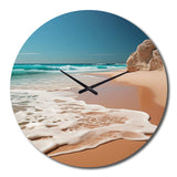 Coastal Minimalism Photo VII - Beach Metal Wall Clock