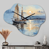 Boat Sailing Reflections I - Asymmetric Metal Wall Clock