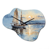 Boat Sailing Reflections I - Asymmetric Metal Wall Clock