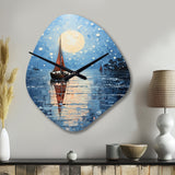 Boat Sailing Reflections IV - Asymmetric Metal Wall Clock