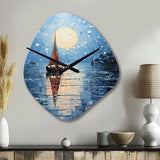 Boat Sailing Reflections IV - Asymmetric Metal Wall Clock