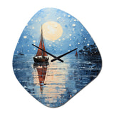 Boat Sailing Reflections IV - Asymmetric Metal Wall Clock