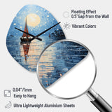 Boat Sailing Reflections IV - Asymmetric Metal Wall Clock