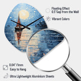 Boat Sailing Reflections IV - Asymmetric Metal Wall Clock