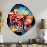 Cocktails Cocktail Confetti VII - Asymmetric Metal Wall Clock