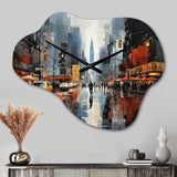 Cityscape Collage VI - Asymmetric Metal Wall Clock