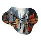 Cityscape Collage VI - Asymmetric Metal Wall Clock