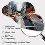 Cityscape Collage VI - Asymmetric Metal Wall Clock