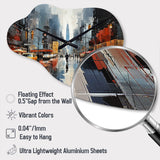 Cityscape Collage VI - Asymmetric Metal Wall Clock