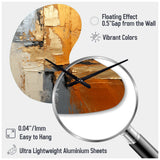 Gold Grey Gleaming Geometry XV - Asymmetric Metal Wall Clock