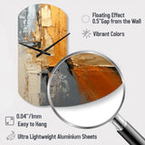 Gold Grey Gleaming Geometry XV - Asymmetric Metal Wall Clock
