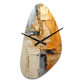 Gold Grey Gleaming Geometry XV - Asymmetric Metal Wall Clock