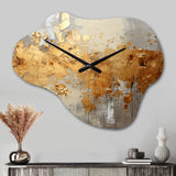 Golden Gleam V - Asymmetric Metal Wall Clock