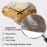 Golden Gleam V - Asymmetric Metal Wall Clock