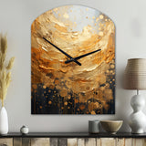 Gold Grey Golden Gleam II - Asymmetric Metal Wall Clock
