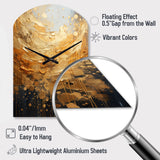 Gold Grey Golden Gleam II - Asymmetric Metal Wall Clock