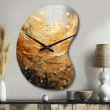 Gold Grey Golden Gleam II - Asymmetric Metal Wall Clock
