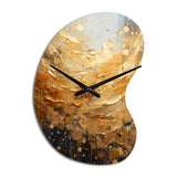Gold Grey Golden Gleam II - Asymmetric Metal Wall Clock