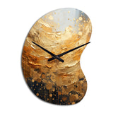 Gold Grey Golden Gleam II - Asymmetric Metal Wall Clock