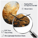 Gold Grey Golden Gleam II - Asymmetric Metal Wall Clock