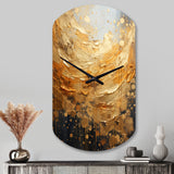 Gold Grey Golden Gleam II - Asymmetric Metal Wall Clock
