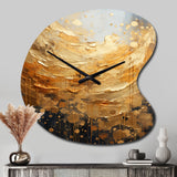 Gold Grey Golden Gleam II - Asymmetric Metal Wall Clock