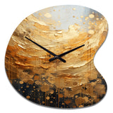 Gold Grey Golden Gleam II - Asymmetric Metal Wall Clock