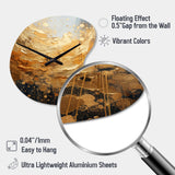 Gold Grey Golden Gleam II - Asymmetric Metal Wall Clock