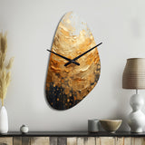 Gold Grey Golden Gleam II - Asymmetric Metal Wall Clock