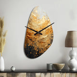 Gold Grey Golden Gleam II - Asymmetric Metal Wall Clock