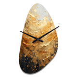 Gold Grey Golden Gleam II - Asymmetric Metal Wall Clock