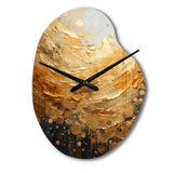Gold Grey Golden Gleam II - Asymmetric Metal Wall Clock