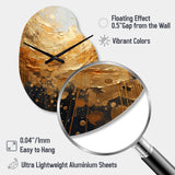 Gold Grey Golden Gleam II - Asymmetric Metal Wall Clock