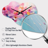 Pink Blue Pastel Patchwork - Asymmetric Metal Wall Clock