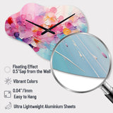 Pink Blue Pastel Patchwork - Asymmetric Metal Wall Clock