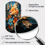 Orange Blue Tropical Tangle III - Asymmetric Metal Wall Clock