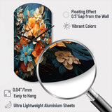 Orange Blue Tropical Tangle III - Asymmetric Metal Wall Clock