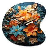 Orange Blue Tropical Tangle III - Asymmetric Metal Wall Clock