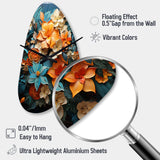 Orange Blue Tropical Tangle III - Asymmetric Metal Wall Clock